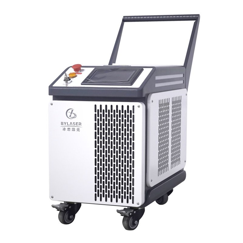 Pulsed laser cleaning machine unit with handheld head
